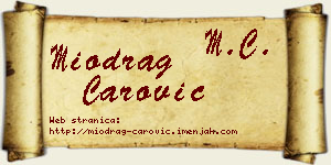 Miodrag Čarović vizit kartica
